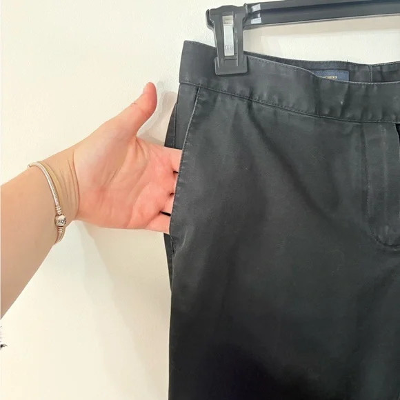 🐈‍⬛BROOKS BROTHERS Womens 6 Black Stretch Cotton Advantage Chino® Pants Office - Picture 4 of 6